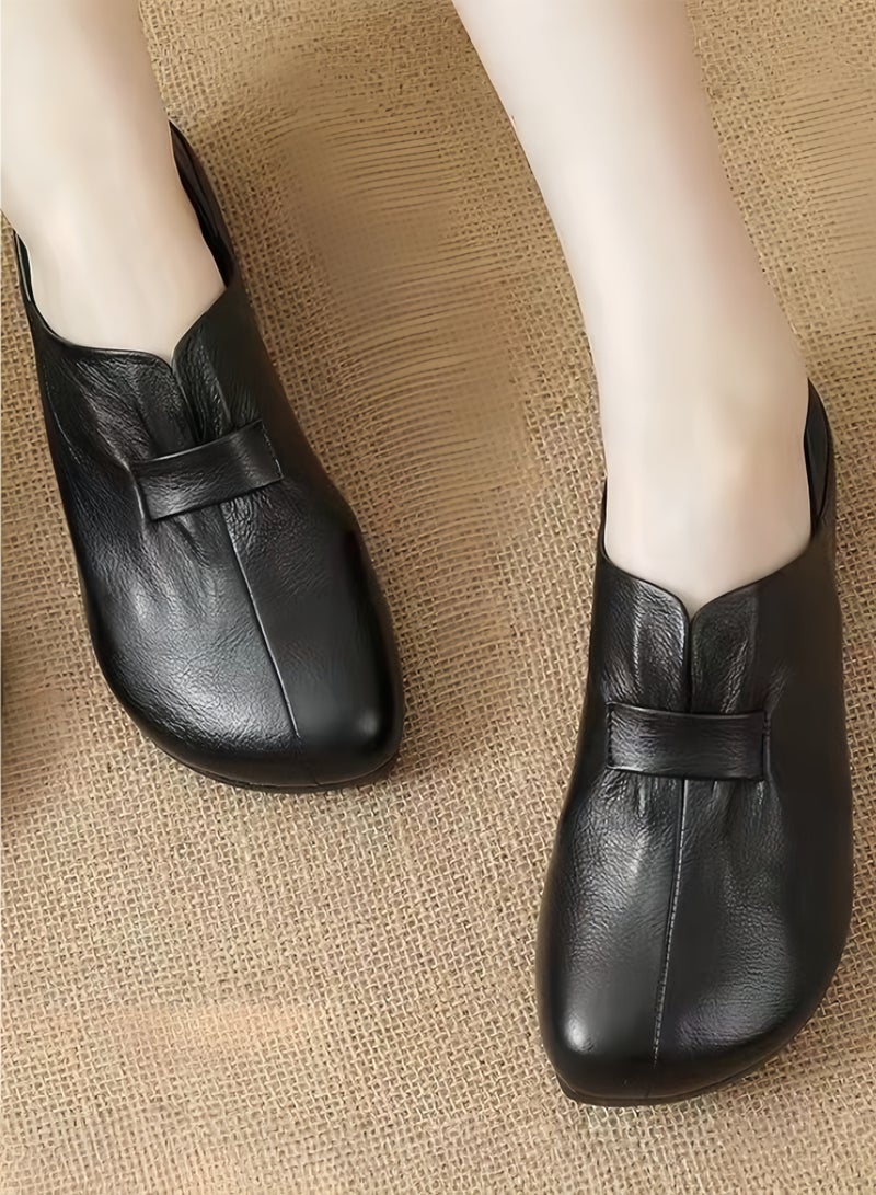 REOCLE Women's Loafers Soft Leather Loafers Comfort Casual Quilted Leather Slip On Sneakers Dressy Moccasins Shoes - Image 4