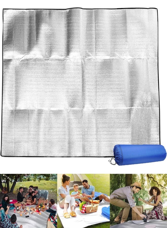 تابيت بطانيات نزهة، حصيرة نزهة خارجية كبيرة جدًا 200×200 سم، بطانية شاطئ سميكة من 3 طبقات، قابلة للغسل/مقاومة للماء/قابلة للطي - بطانية شاطئ كبيرة الحجم للتخييم والمشي لمسافات طويلة والسفر والحدائق والحفلات الموسيقية - Image 1