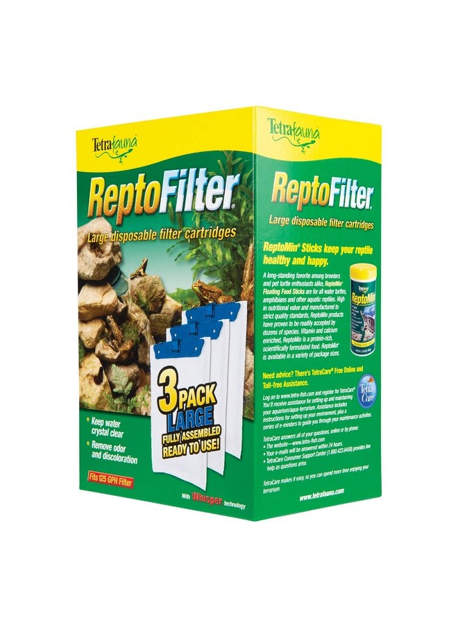 Tetra - TetraFauna ReptoFilter Filter Cartridges 3 Count, Size Medium, Filter Cartridge Refills - Image 1