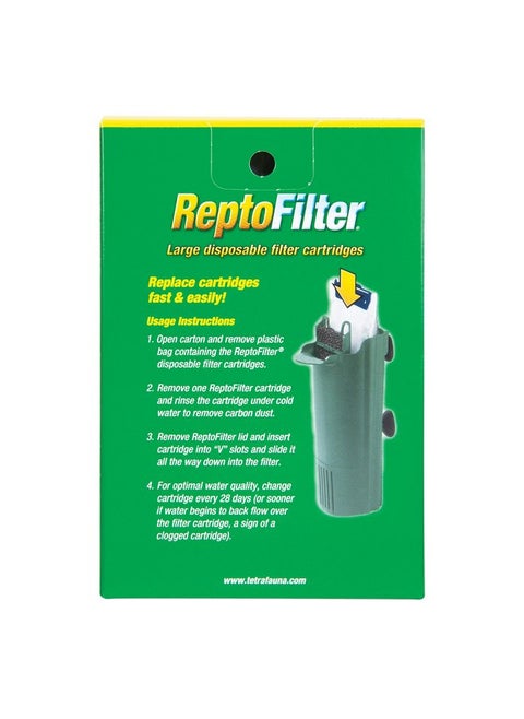 TetraFauna ReptoFilter Filter Cartridges 3 Count, Size Medium, Filter Cartridge Refills
