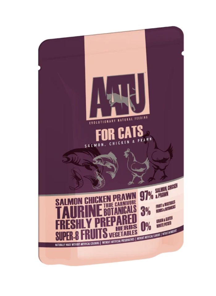 AATU Salmon Chicken & Prawn Wet Cat Food 85g x 20pcs - Image 2