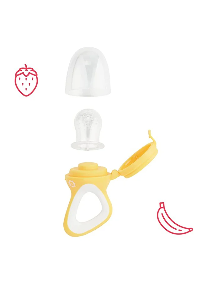 Badabulle Feeder Nibbler Set Of 3, Soft Silicone, Feed On Fruits And Vegetables- Yellow 3x
