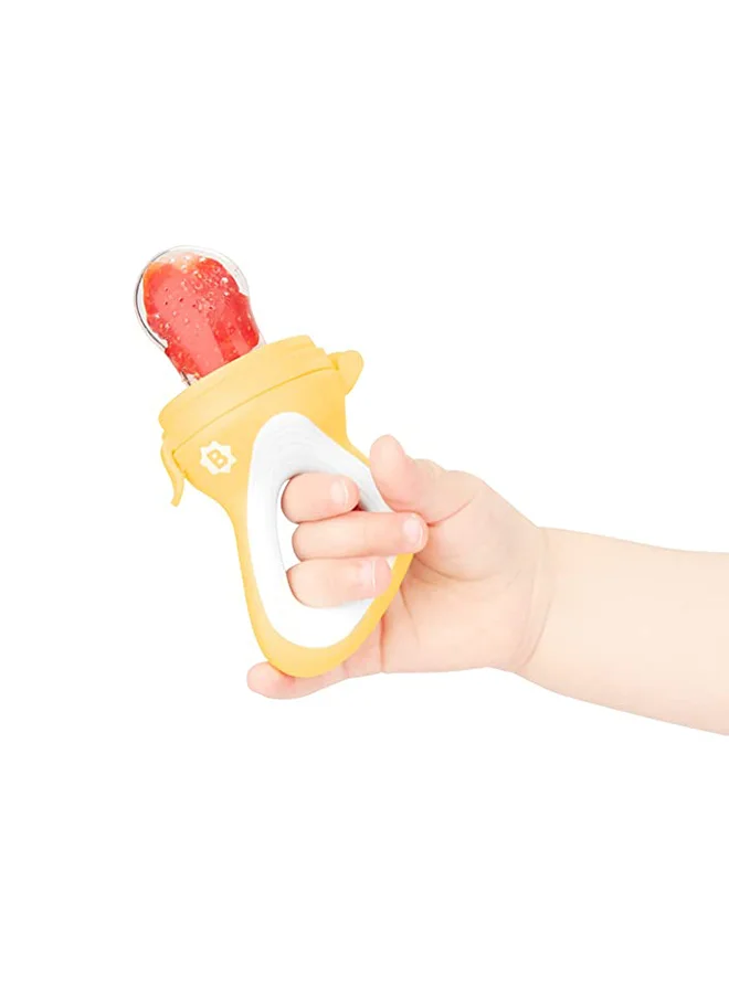 Badabulle Feeder Nibbler Set Of 3, Soft Silicone, Feed On Fruits And Vegetables- Yellow 3x