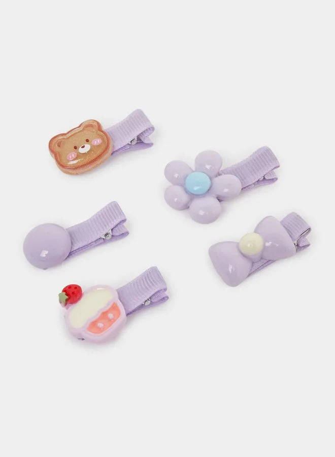 ستايلي Pack Of 5 - Girls Embellished Hair Clips