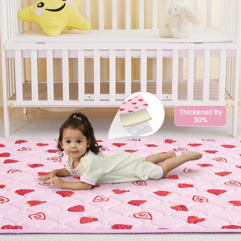Viviland Baby Play Mat 50" x 50", Extra Thick Big Baby Mat for Baby/Toddler, Non-Slip & Machine Washable (Grey Star) - Image 4