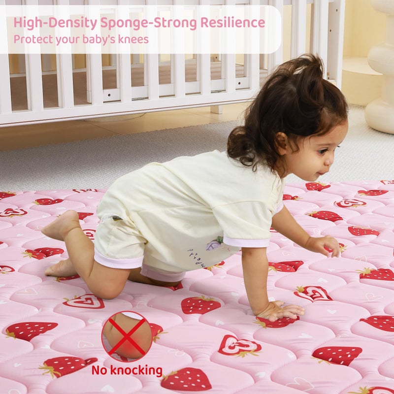 Viviland Baby Play Mat 50" x 50", Extra Thick Big Baby Mat for Baby/Toddler, Non-Slip & Machine Washable (Grey Star) - Image 3