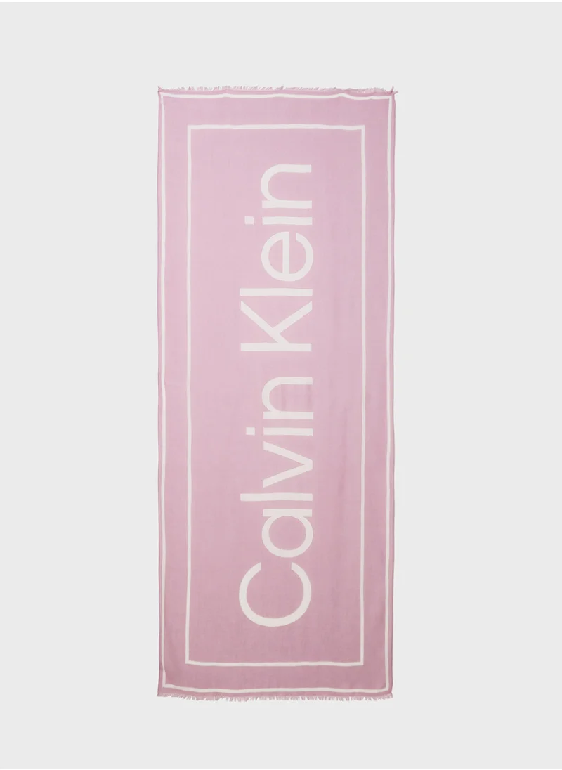 CALVIN KLEIN Large Logo Wool Stole