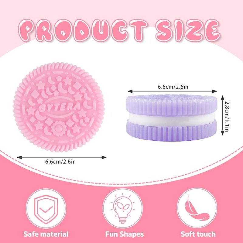 Gytera 4 Packs Cookie Squishies Fidget Toys Adults, Ultra Soft Squeeze Toys Sticky Sensory Toys for Kids with Autism, Stress Balls for Adults Fidgets Birthday Gifts Party Favors for Kids - Image 2