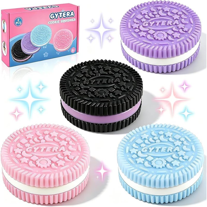 Gytera 4 Packs Cookie Squishies Fidget Toys Adults, Ultra Soft Squeeze Toys Sticky Sensory Toys for Kids with Autism, Stress Balls for Adults Fidgets Birthday Gifts Party Favors for Kids - Image 1