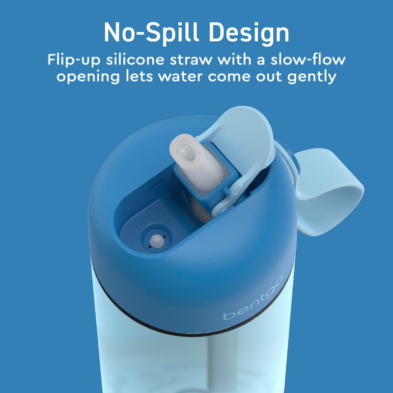 Bentgo Kids Water Bottle - Leak-Proof, Durable Tritan, BPA-Free 15 oz. Cup for Kids/Toddlers Ages 3+ - Safe Sip Spout, Carrying Handle, & Dishwasher Safe for School, Sports, Daycare & Camp (Blue) - Image 4