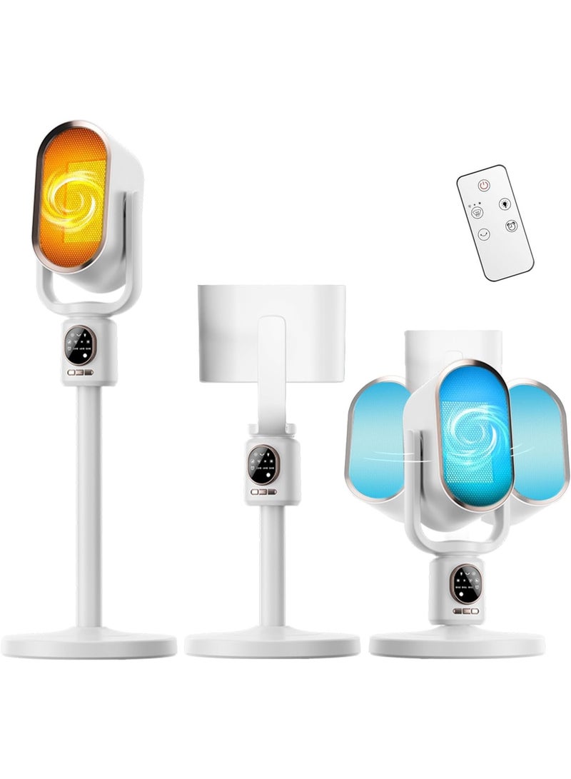 BlueFire 2025 Upgraded 3-in-1 Electric Space Heater with Remote Control – 1500W PTC Ceramic Heater, Tower Fan & Bladeless Cooling Fan | 2-Second Instant Heat, 110° Oscillation, 3 Height Adjustable, 8H Timer, LED Night Light, Overheat & Tip-Over Protection, VO Flame Retardant, Ultra Quiet for Office, Bedroom, Living Room - Image 1