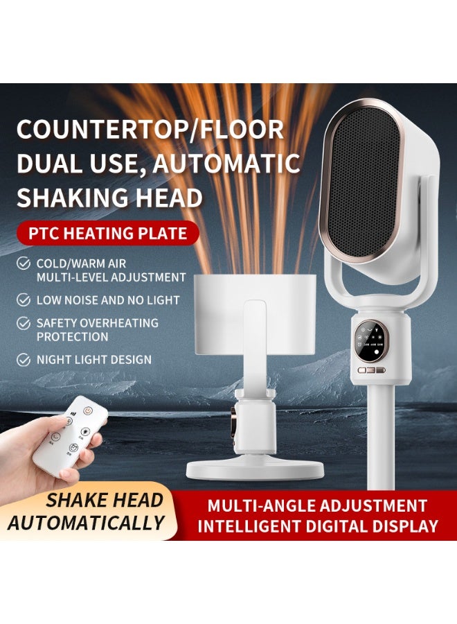 BlueFire 2025 Upgraded 3-in-1 Electric Space Heater with Remote Control – 1500W PTC Ceramic Heater, Tower Fan & Bladeless Cooling Fan | 2-Second Instant Heat, 110° Oscillation, 3 Height Adjustable, 8H Timer, LED Night Light, Overheat & Tip-Over Protection, VO Flame Retardant, Ultra Quiet for Office, Bedroom, Living Room - Image 5