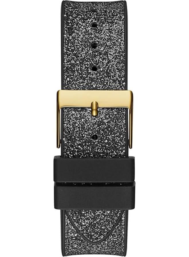 جس ساعة جيس رافين دايموندز مينا ذهبي بسوار مطاطي اسود للنساء - GW0105L2 - Image 3