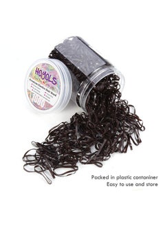 HOYOLS Small Hair Elastics Brown, Premium Plastic Girls Hair Ties Strong Flexible Rubber Bands Tiny Mini Polybands Hair Bands For Women Kids Baby Bulk 1000 Count Tpr (Dark Brown)  - Image 2