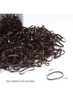 HOYOLS Small Hair Elastics Brown, Premium Plastic Girls Hair Ties Strong Flexible Rubber Bands Tiny Mini Polybands Hair Bands For Women Kids Baby Bulk 1000 Count Tpr (Dark Brown)  - Image 4