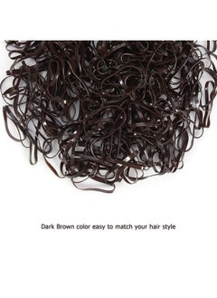 HOYOLS Small Hair Elastics Brown, Premium Plastic Girls Hair Ties Strong Flexible Rubber Bands Tiny Mini Polybands Hair Bands For Women Kids Baby Bulk 1000 Count Tpr (Dark Brown)  - Image 3