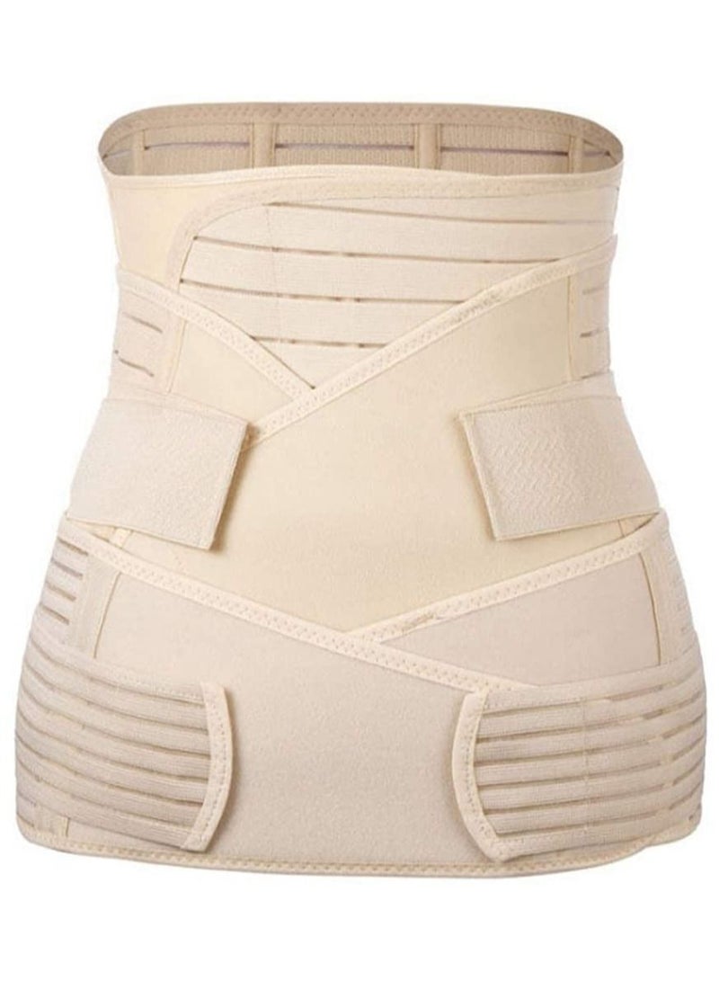 Generic Postpartum Belly Band 3 in 1 Recovery Belt for Post Pregnancy Post C-Section Support Shapewear After Giving Birth Women Stomach Waist Pelvis Belt Beige  - Image 4