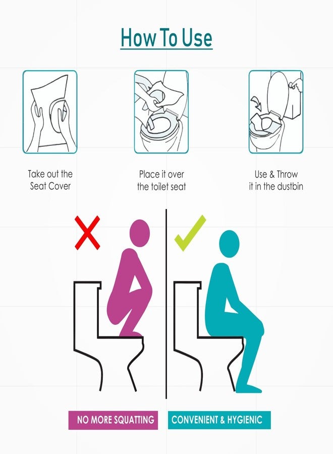 MildCares Disposable Toilet Seat Covers (Pack of 1-100 Sheets) | No Direct Contact With Unhygienic Seats | Protects Against Germs For Public Toilets & Travel Essentials | Flushable & Nature Friendly - Image 5