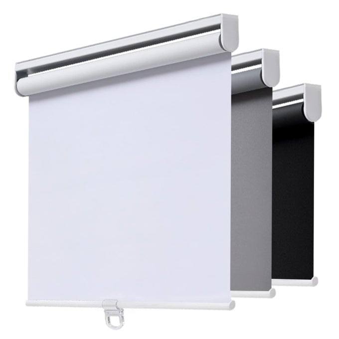 CORDLESS ROLLER SHADES BLACKOUT BLINDS FOR WINDOWS ROOM DARKENING ROLLED UP SHADES WITH SPRING SYSTEM UV PROTECTION WINDOW SHADES DOOR BLINDS FOR HOME AND OFFICE 25 W X 72 H WHITE
