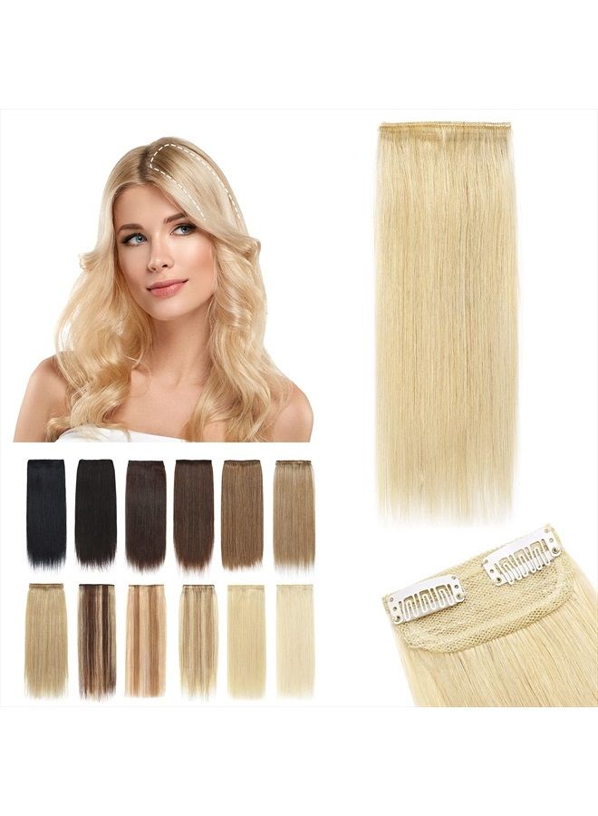 SEGO Short Hair Extensions Clip in Human Hair 6 Inch Mini Hair Piece Invisible Hairpin for Women With Thinning Hair Adding Hair Volume -1 Pcs 10g Platinum Blonde - Image 1