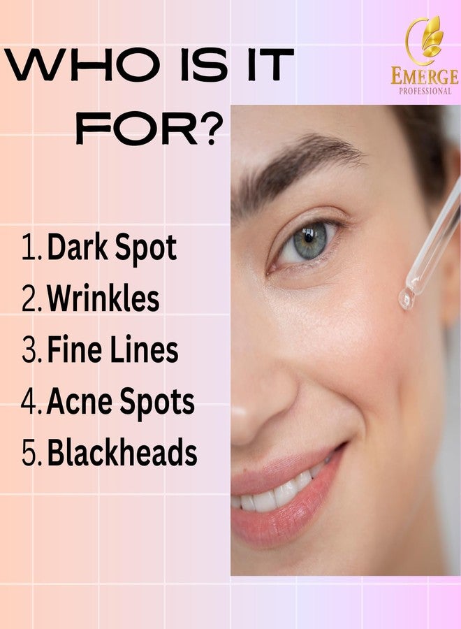 Emerge Professional Dark Spot Corrector Serum – Fade Dark Spots, Hyperpigmentation & Acne Scars – Brightening Serum with Vitamin C, Niacinamide & Vitamin E - Image 2