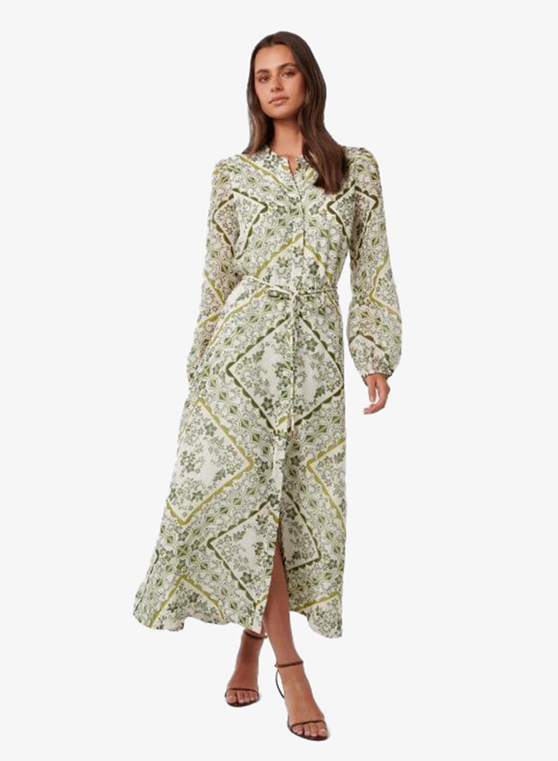 forever new Penelope Printed Long Sleeve Midi Shirt Dress - Image 1