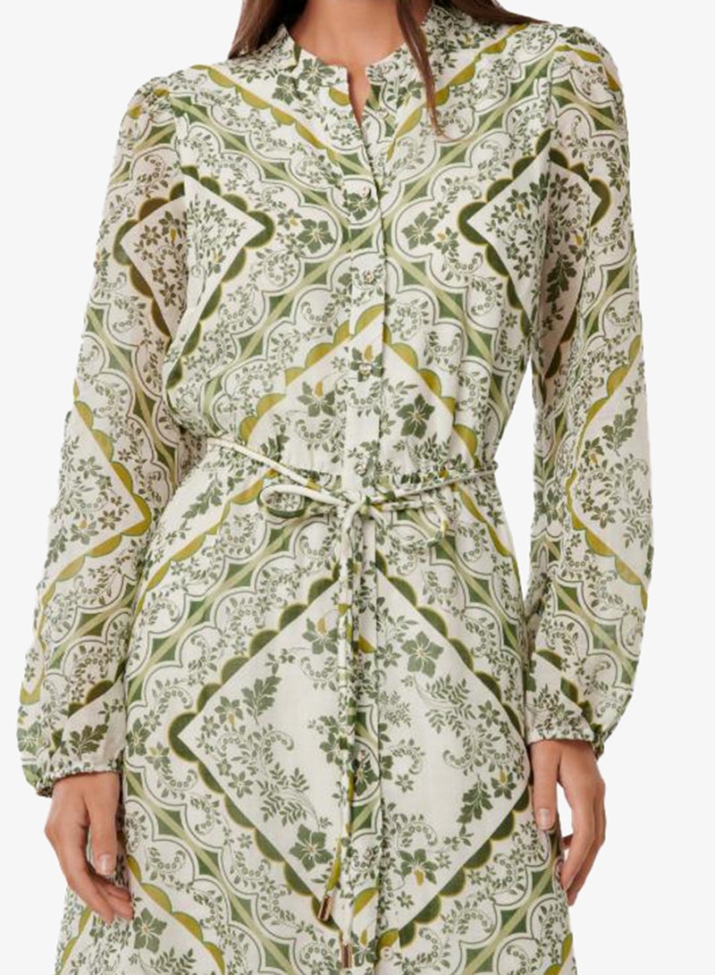 forever new Penelope Printed Long Sleeve Midi Shirt Dress - Image 4