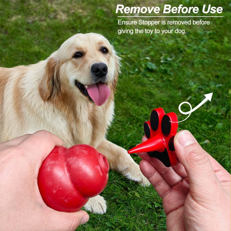 HOMDSG Dog Toy Holder Stopper Compatible with Classic Sizes X-S to XX-L, Only Plastic Paw Plug Included, Red, 4 Pack - Image 5