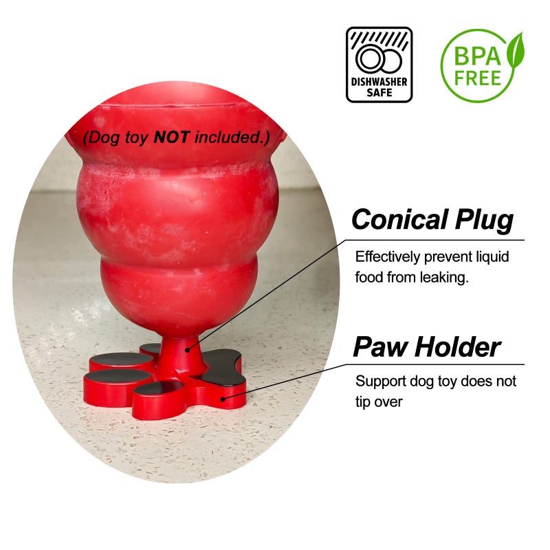HOMDSG Dog Toy Holder Stopper Compatible with Classic Sizes X-S to XX-L, Only Plastic Paw Plug Included, Red, 4 Pack - Image 2