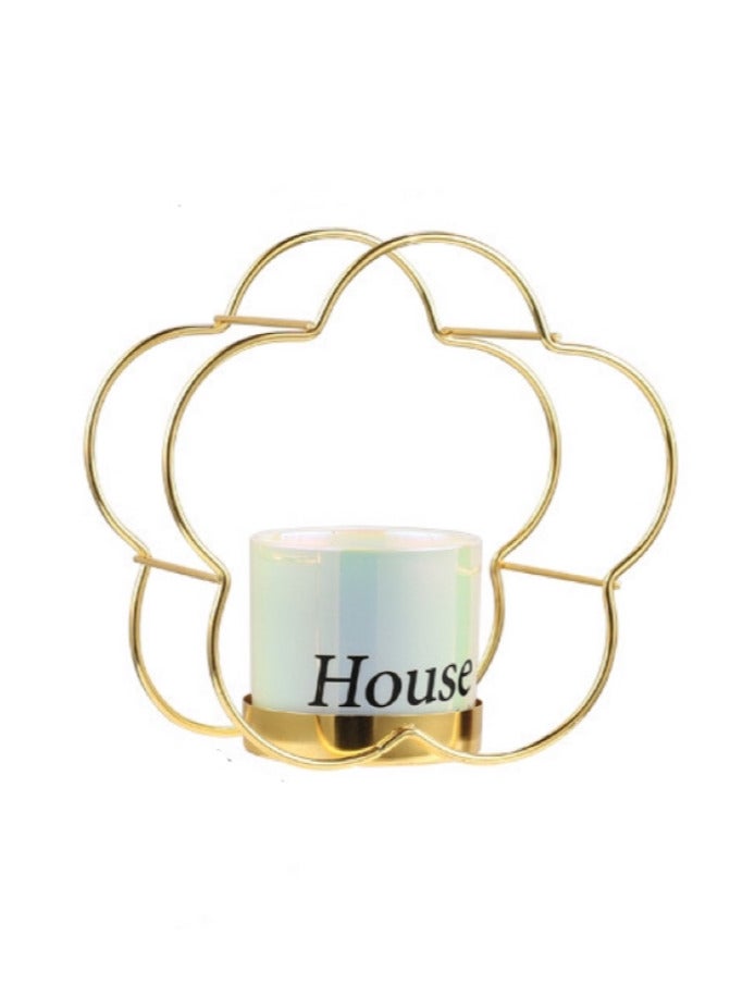Minimalist Gold Petal Iron Vase with 3D Floral Design, Elegant and Practical - Image 2
