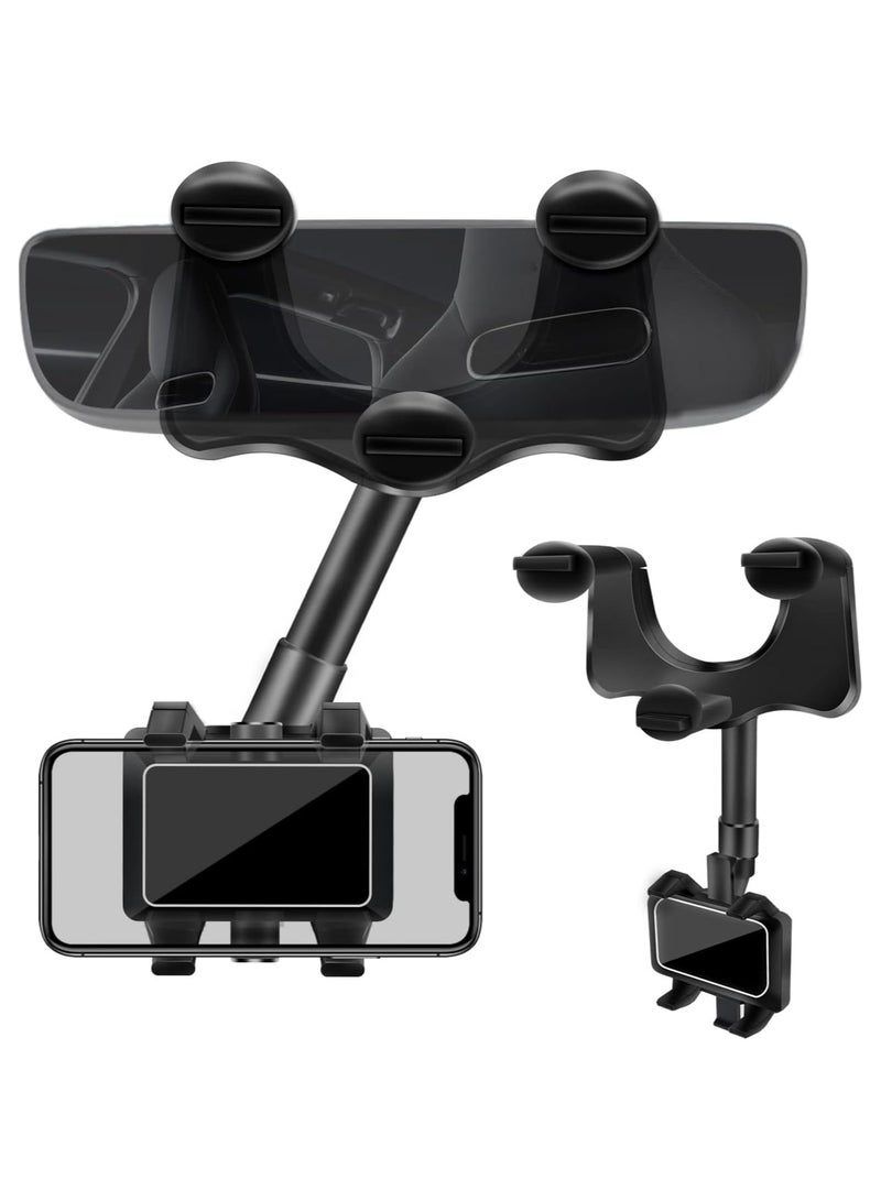 Car Phone Holder Retractable 360 Degree Rotation Rearview Mirror Phone Holder Car Accessories for All Mobile Phones and All Car Models - Image 1