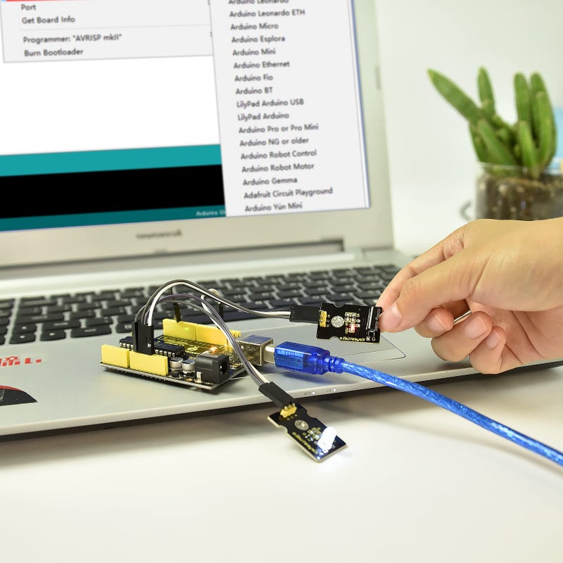 Keyestudio مجموعة مستشعرات KEYESTUDIO 37 في 1 - 37 وحدة مستشعرات مجموعة بدء التشغيل لأردوينو ميغا R3 2560 وبرمجة Raspberry Pi، مكونات إلكترونية لمجموعة التعليم STEM للمراهقين والبالغين + دليل تعليمات - Image 5