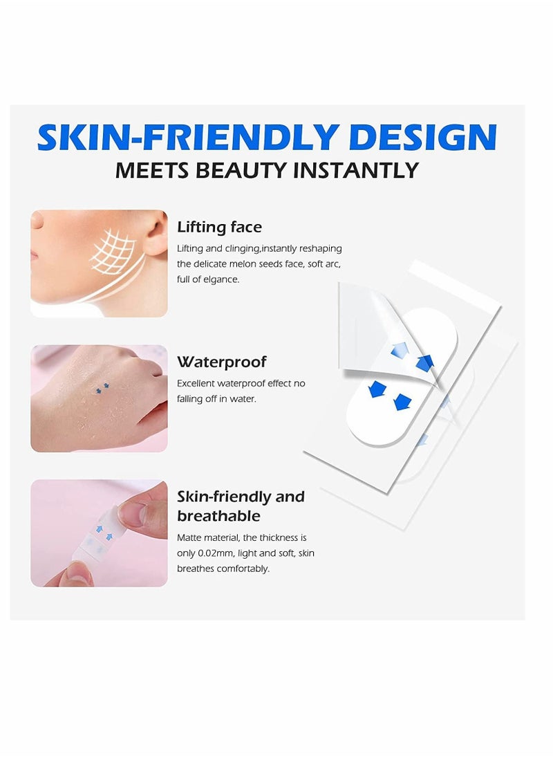 Y&D Face Lift Tape, Instant Lifting Tape Ultra-thin Invisible Waterproof & High Elasticity, Makeup Tool to Hide Facial Wrinkles Saggy Skin, 40Pcs  - Image 4
