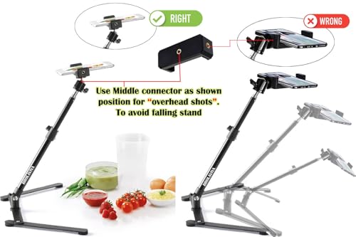 BROLAVIYA Overhead Video Mobile Metal Desktop Stand with 1/4" Male Adaptor for Camera,Gopro and Mobile Bracket for Online Teaching,Video,Desktop,Bedroom, Office - Image 2