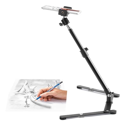 BROLAVIYA Overhead Video Mobile Metal Desktop Stand with 1/4" Male Adaptor for Camera,Gopro and Mobile Bracket for Online Teaching,Video,Desktop,Bedroom, Office - Image 1