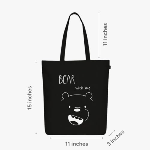 EcoRight Eco Right Large Canvas Tote Bag with Zipper & Inner Pocket – Ideal for Office, College, Shopping, Travel & Everyday Use - Image 3
