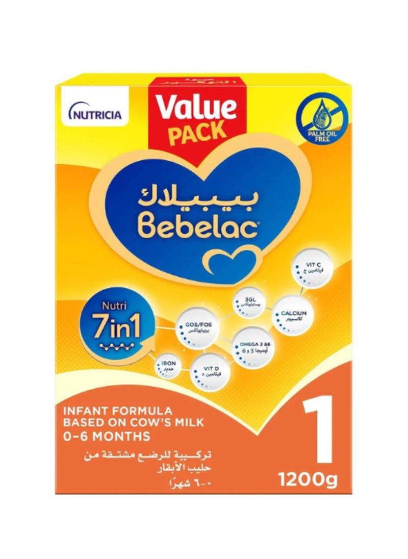 Bebelac - Nutricia 7 In 1 Palm Oil Free 1 Infant Formula 1200 G - Image 1