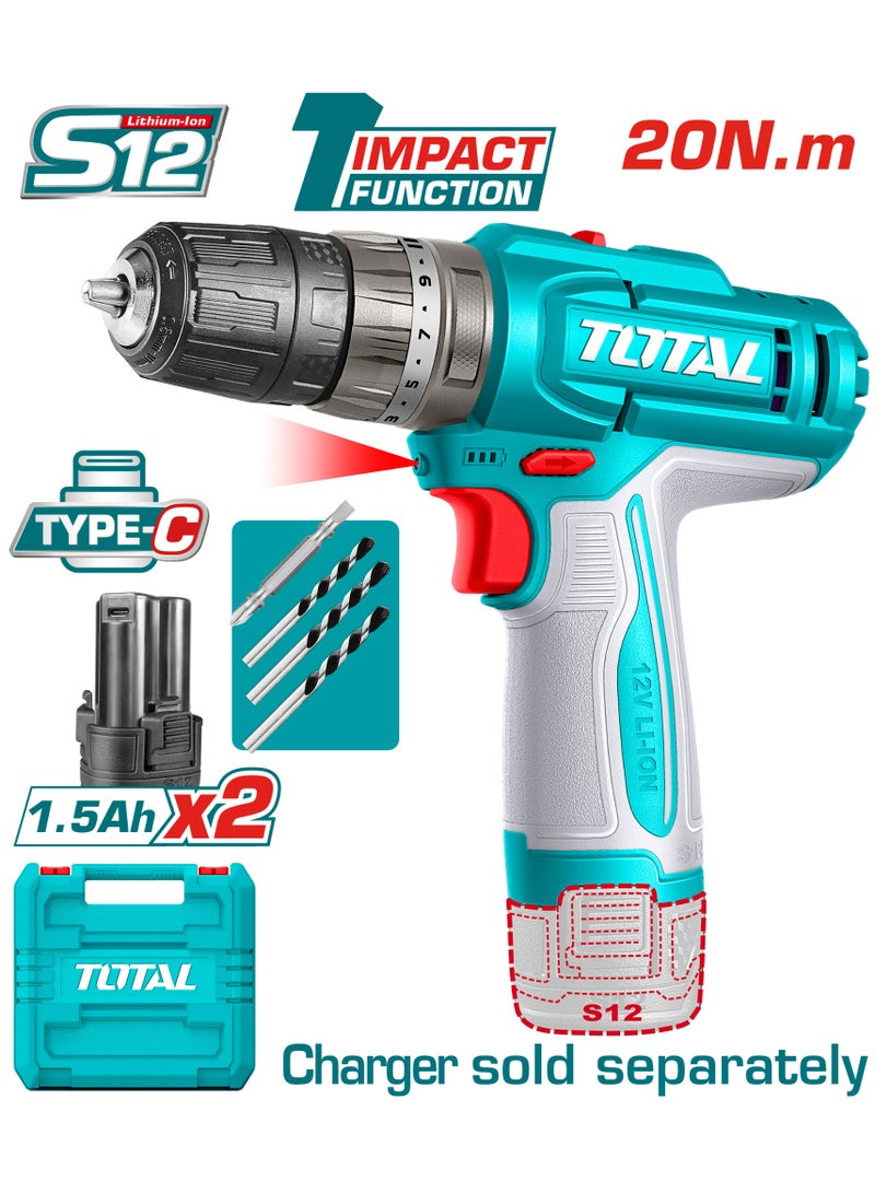 توتال شنيور 12 فوات 20 نيوتن 2 بطارية تايب سى دقاق من توتال  TIDLI12206