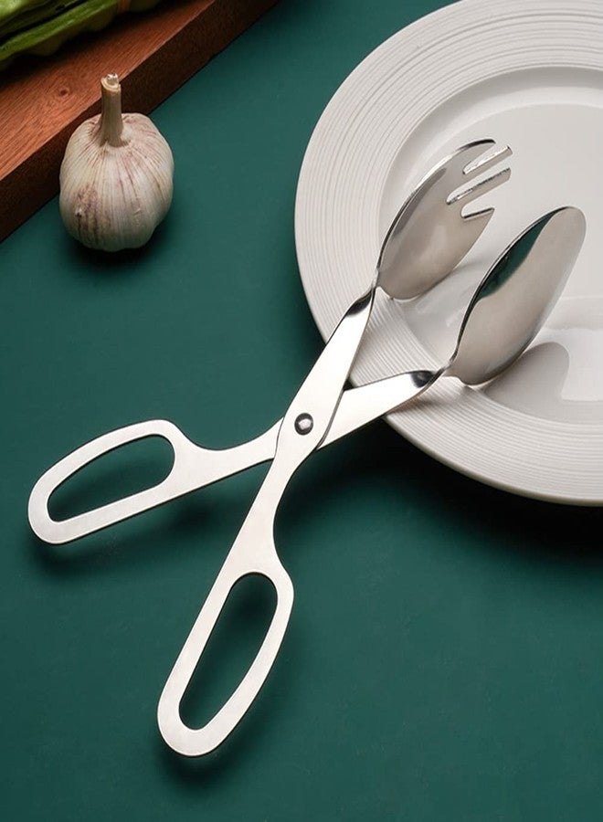 Teensery Salad Tong Stainless Steel Buffet Tong Salad Scissor Tong Food Serving Tong for Catering Kitchen Party, Cake, Bread, Fruit, Frying (8 Inch) - Image 3