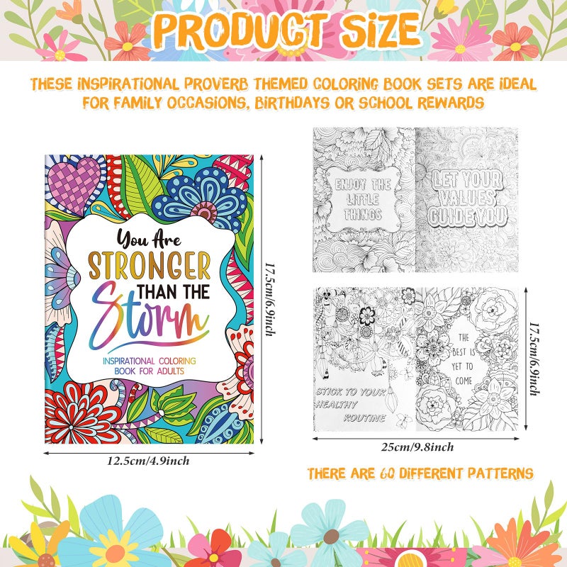 Liliful 144 Pcs Motivational Sayings Coloring Book Bulk for Adult DIY Art Stress Relief Drawing Book with Inspiring Patterns for Adults, Party Favors, Goodie Bag Filler and Holiday Gifts - Image 2