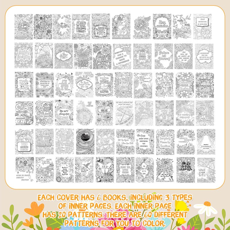 Liliful 144 Pcs Motivational Sayings Coloring Book Bulk for Adult DIY Art Stress Relief Drawing Book with Inspiring Patterns for Adults, Party Favors, Goodie Bag Filler and Holiday Gifts - Image 5