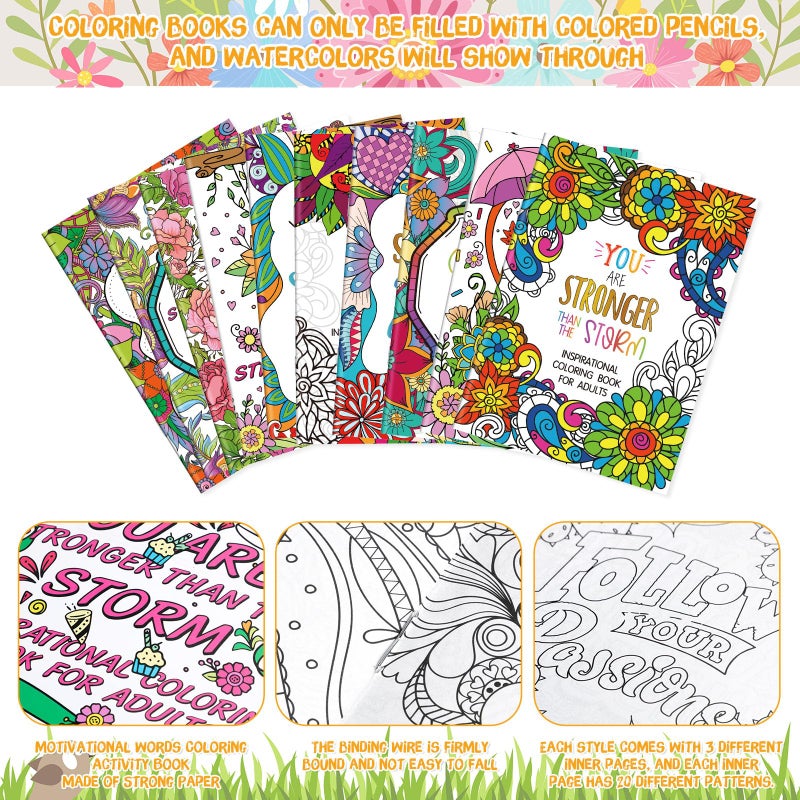 Liliful 144 Pcs Motivational Sayings Coloring Book Bulk for Adult DIY Art Stress Relief Drawing Book with Inspiring Patterns for Adults, Party Favors, Goodie Bag Filler and Holiday Gifts - Image 3