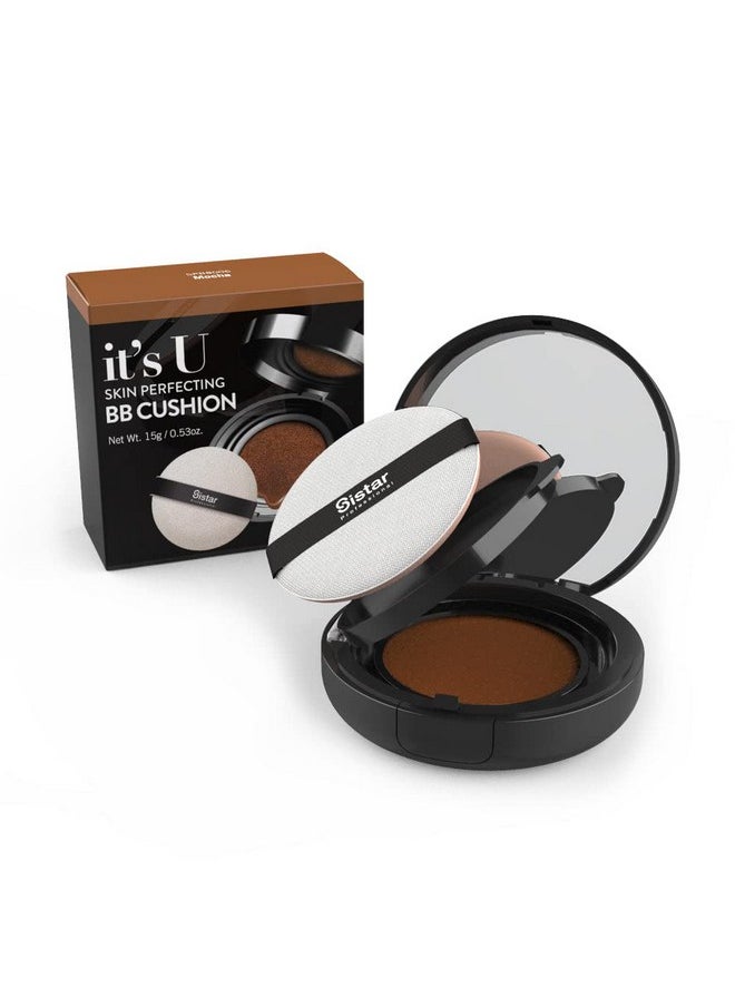 Sistar - Skin Perfecting Bb Cushion Full Coverage Long Lasting Natural Glow Foundation On The Go Case With Mirror (Mocha) - Image 1