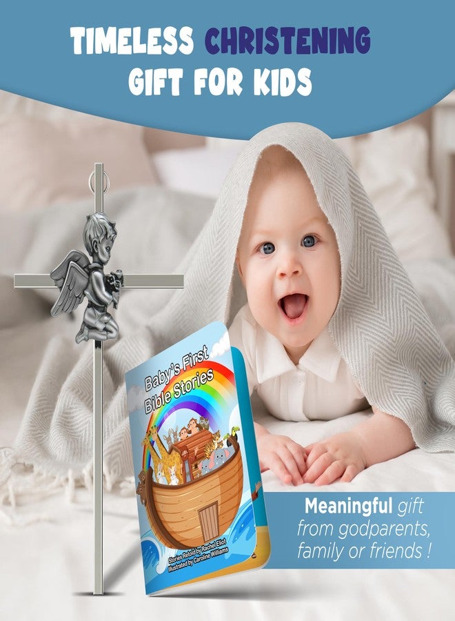 Imerance Baptism Gifts for Boys-Baby Wall Cross for Christening for Boys & First Communion Keepsake,Baby Baptism Gifts from Godparents 7 Inch - Image 2