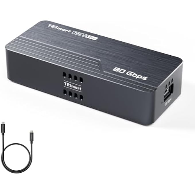 rayihni حاوية SSD NVME M.2 بسعة 80GBPS مع شريحة JHL9480، متوافقة مع SSD PCIE 5.0 | تبريد ذكي | دعم Thunderbolt 5/4/3/USB4 V2/USB4 | سعة قصوى 8TB | تخزين خارجي عالي السرعة 7000MB/S (TBE-X5PRO) - Image 1