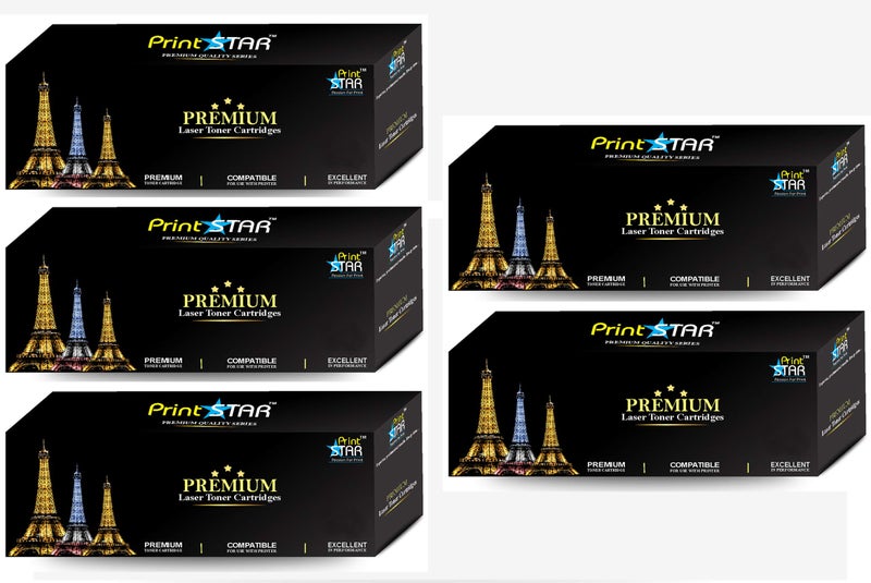 Print Star Canon 925 Single Colour Laser Toner Cartridge Laser Shot LBP6018B Compatible with Canon Laserjet Image Class MF3010 Printer, L100, L110, L200, L210, L300, L350, L355, L581.(Pack of 5) - Image 3