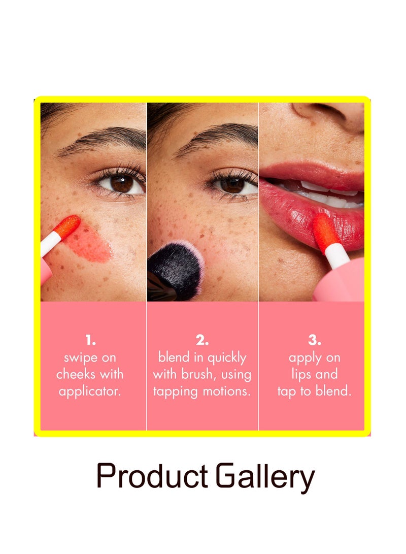 إلف احمر خدود من شير فور ات، متعدد الاستخدامات، مكياج شفاه وخدود يدوم طويلا، يخلق لمسة نهائية طبيعية لامعة - Image 5