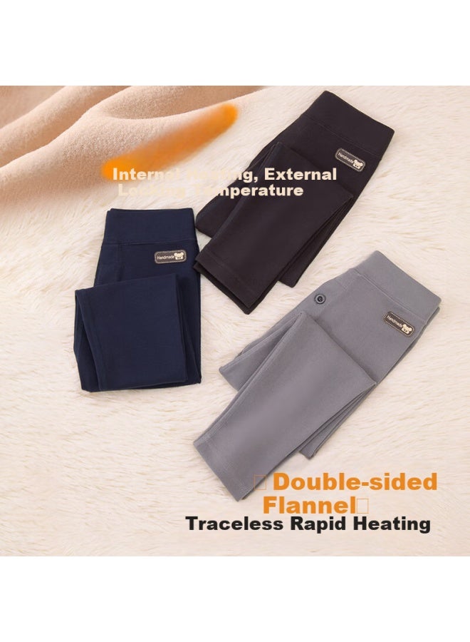 Liberal Ziyouxi Boys' Thermal Pants, Autumn And Winter German Velvet School Uniform Essential, Thick Fleece-lined Leggings For Older Children, Inner Wear Children's Autumn Pants - Image 4