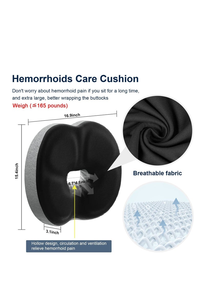 Seat Cushion 3D Full Wrap Office Chairs Cushions Ergonomic Design Cushion Coccyx Sciatica Postpartum Pain Relief Memory Foam Cushion Grey - Image 5