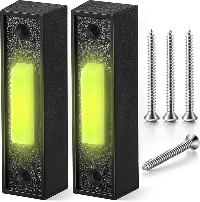 Fiada Lighted Doorbell Button, Garage Door Opener Switch with LED Light, 41A4166 Wall Mounted Push to Exit Ringer Button(Black,2 Pieces) - Image 1